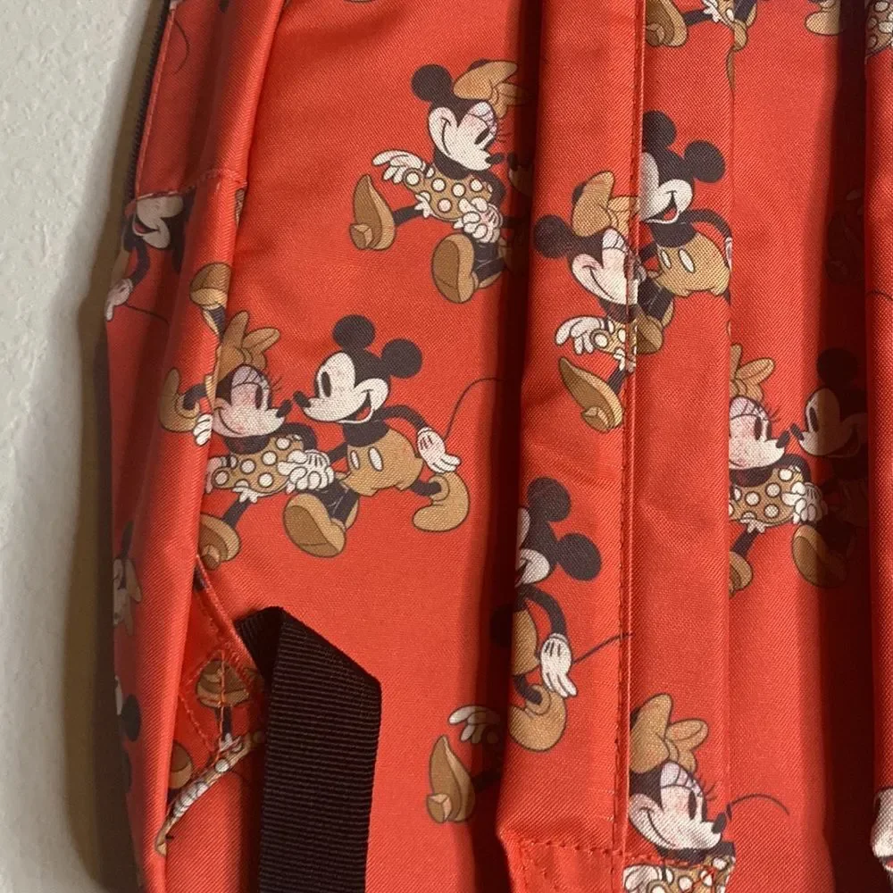 NWT Disney Mickey Mouse & Minnie Mouse print Coral Classic Backpack